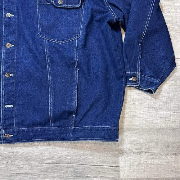 Vintage Knockout Blue Jean Denim Jacket Men's Big & Tall Size 5XL Cotton Blend - Picture 4 of 10